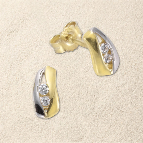 Ohrstecker 333 gold zweifarbig - 333,
