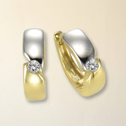 Creolen 333 gold zweifarbig - creolen,